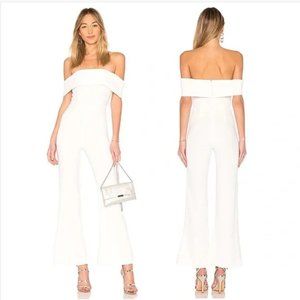 Revolve By The Way Aubrey Off Shoulder Jumpsuit in White - Reception Rehearsal